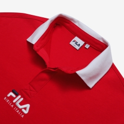 Fila Ruzufit Biella Italia Logo - Miesten Poolopaita - TummanPunainen | FI-53938